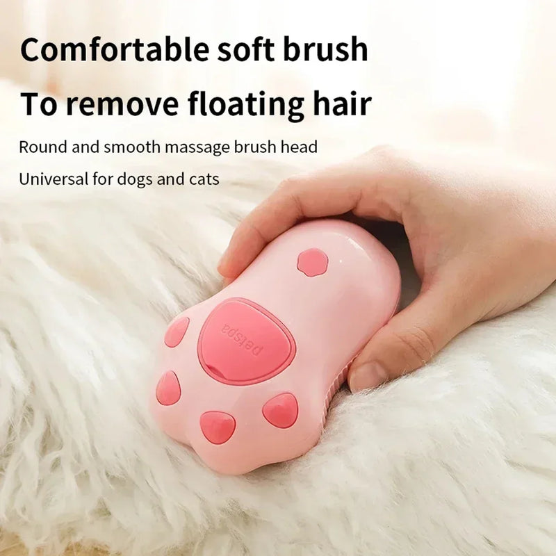 🧼 Escova Pet 3 em 1 com Vapor Elétrico – Remove Pelos, Massageia e Hidrata Seu Pet com Carinho! 🐾