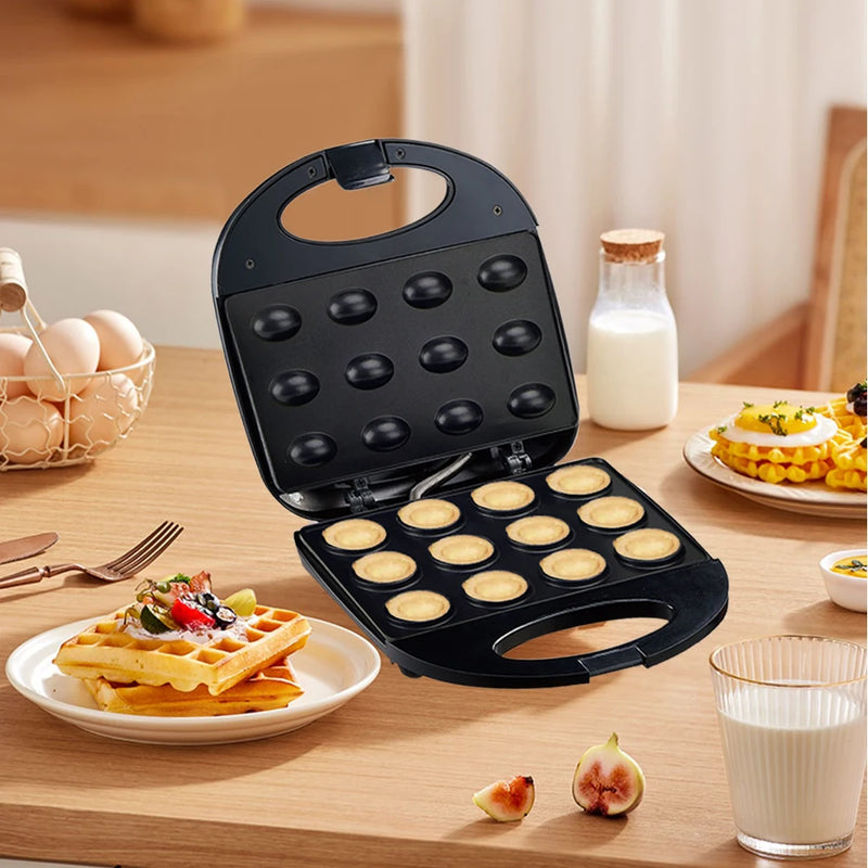 ⚡ Máquina de Waffle de Nozes – 12 Cavidades para Biscoitos Gourmet! ⚡