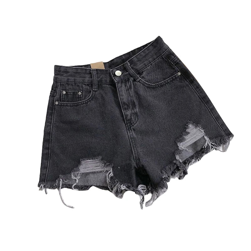 Short Jeans Feminino Cintura Alta Desfiado